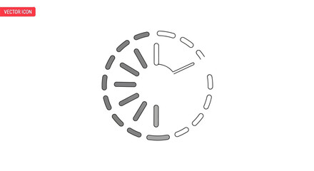 Loading spiral design with clock hands a visual representation of time progression and digital