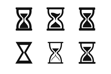 Time-Themed Logo Variations. historical fiction. Set Logo of historical fiction: hourglass. harmonious logo variations of the same emblematic concept, each