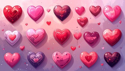 Heart-shaped candies on pastel background