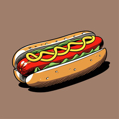 delicious hotdog illustration