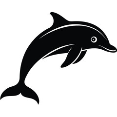 Obraz premium flat color dolphin illustration on white background
