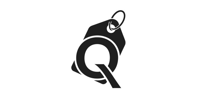 Stylish logo design featuring the letter Q integrated with a price tag icon
