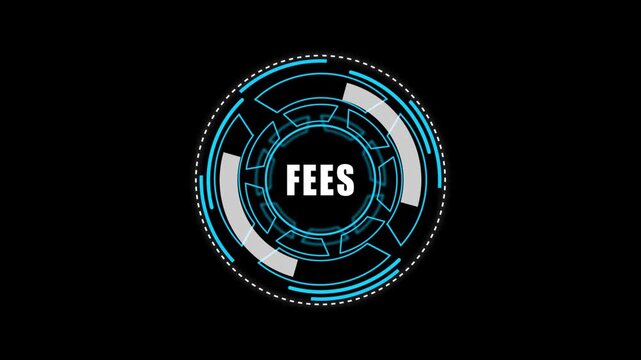 Digital HUD Display Featuring fees Acronym on a black Tech Background security