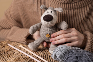 Handmade Crochet Dog Family with Knitting Elements – Symbol of Care, Craft and Family Bond