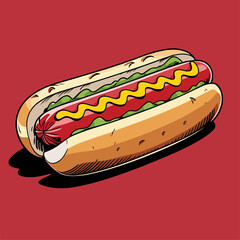 delicious hotdog illustration