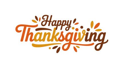 Happy Thanksgiving greeting text with festive autumn style