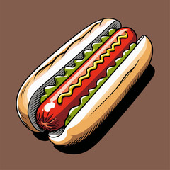 delicious hotdog illustration