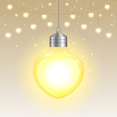 Heart-shaped light bulb with fairy lights