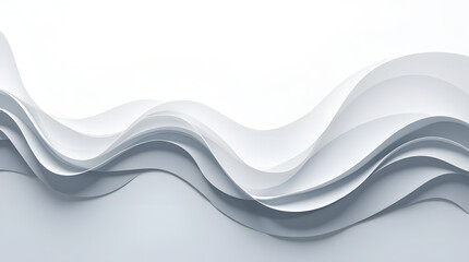 Obraz premium Abstract wavy paper texture in shades of white and gray, evoking a sense of calm and serenity.