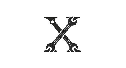 Elegant logo design featuring two wrenches creatively forming the letter X monogram