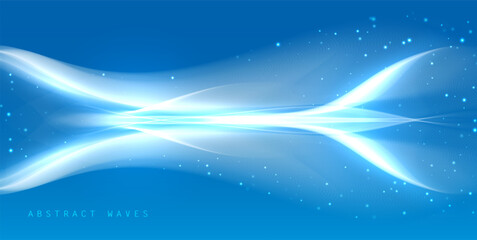 Abstract blue background, futuristic wavy illustration. Graphic concept for your design