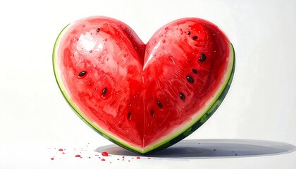 Heart-shaped watermelon slice