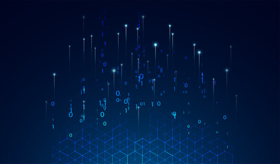 Abstract data transmission visualization. Big data analytics representation. Futuristic network. Graphic concept for your design