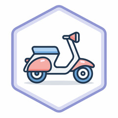 Fototapeta premium Minimalist Scooter Icon in Two Tones