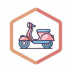 Obraz premium Modern Linear Scooter Icon Design