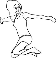 One Line Female Athlete Illustration