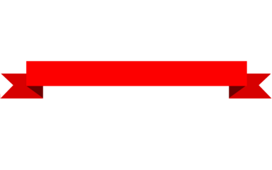 "Red Ribbon Banner Digital Illustration Isolated on Transparent Background PNG – Bold Minimalist Design"