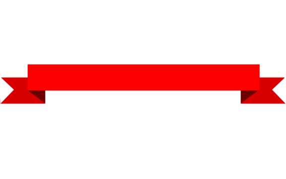 "Red Ribbon Banner Digital Illustration Isolated on Transparent Background PNG – Bold Minimalist Design"