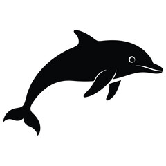 Fototapeta premium minimal flat color dolphin pod illustration