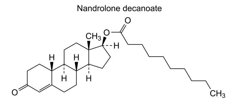 Chemical structure of nandrolone decanoate, drug substance