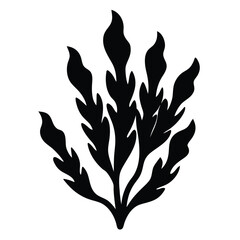 minimal flat vector brown kelp cluster on white