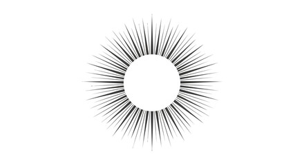 Dynamic sunburst vector graphic radiating from a central circle creating radial patterns design