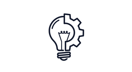 Abstract light bulb and gear combination signifying innovation and progress