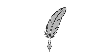 Elegant Quill Pen Illustration: Timeless Symbol of Writing and Historical Significance