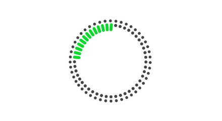 Loading ring with progress indicator, suitable for web design and app interfaces illustrating data
