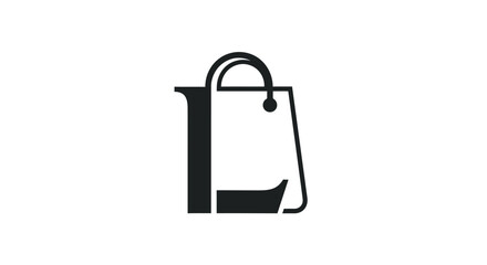 Elegant initial L shopping bag logo design for fashion and retail businesses minimal style