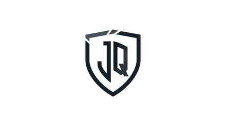 Elegant shield logo design featuring the letters JQ in a modern and minimalist style