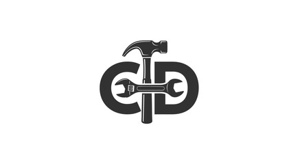 Creative logo design featuring hammer and wrench integration into the letters CD initials