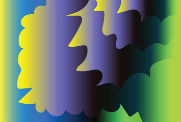 Abstract gradient puzzle shapes with vibrant color transitions for digital art backgrounds vector