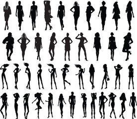vector silhouettes of hot models mega set design 