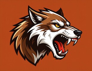 Ferocious Wolf Head Portrait.