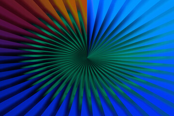 Vibrant Abstract Radiating Lines of Green Blue Orange and Purple Colors Create Dynamic Design Element