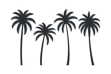 Palm Tree Silhouette on Checkered Background