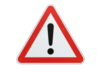 Warning sign with exclamation mark isolated on transparent background