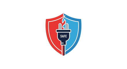 Electrical Safety Shield Logo Design: Symbol of Protection and Reliability in Power Systems