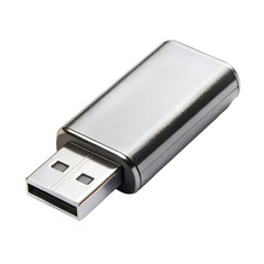A compact USB flash drive storage device, isolated on a pure white background. Perfect for tech catalogs, data branding, and digital storage ads.