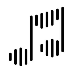 Abstract Modern Digital Music Note Sound Wave Logo