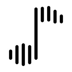 Abstract Modern Digital Music Note Sound Wave Logo