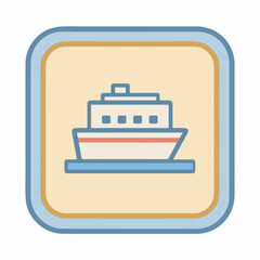 Minimalist Ship Icon in Pale Style