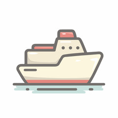 Simple Ship Icon in Soft Pastel Tones