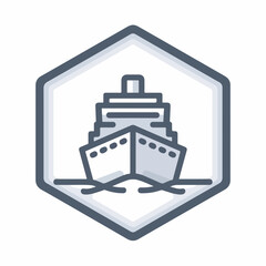 Streamlined Ship Icon in Minimalist Style