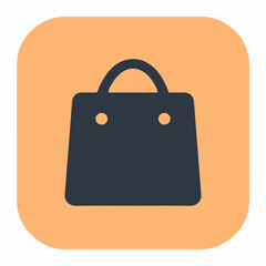 Elegant Shopping Bag Icon in Flat Design