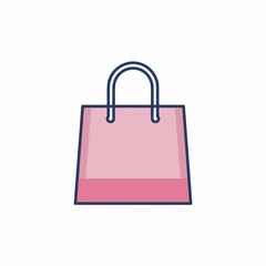 Minimalistic Shopping Bag Flat Icon Design