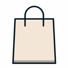 Sleek Shopping Bag Icon in Flat Duotone