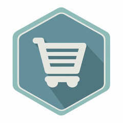 Minimalist Shopping Cart Icon in Flat Design