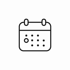 calendar with dots icon sign vector
